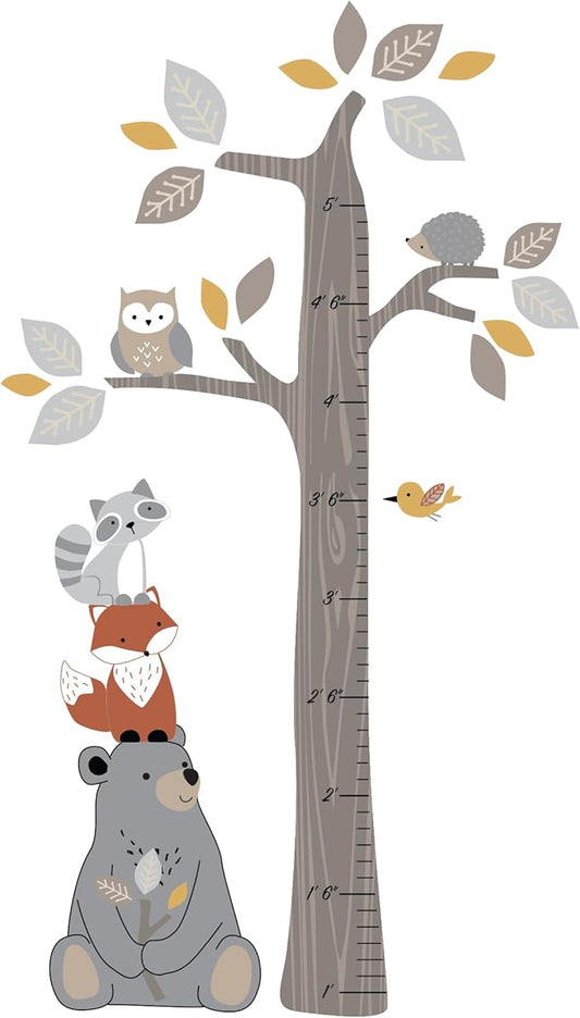 Lambs & Ivy Woodland Forest Tree with Animals Kids Growth Chart Wall Decals