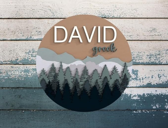 Personalized Wooden Name Sign for Nursery - Cute Tree Custom Room Name Signs for Bedroom Decor, Gift for Baby Name Signs for Kids Room