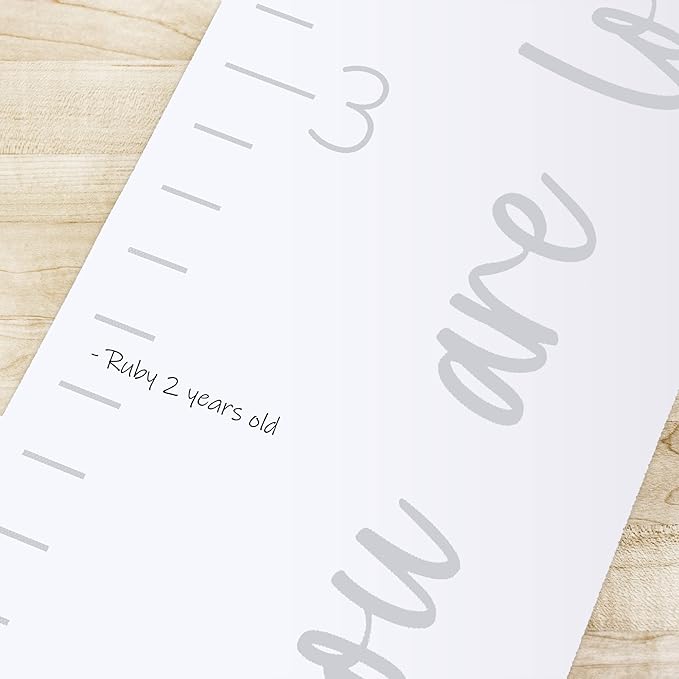 Morxy Canvas Growth Chart for Kids - Unisex Kids Room Wall Decor - Measuring Height Chart- Wall Tape with Height Chart for Kids (Canvas, Loved Beyond Measure- White)