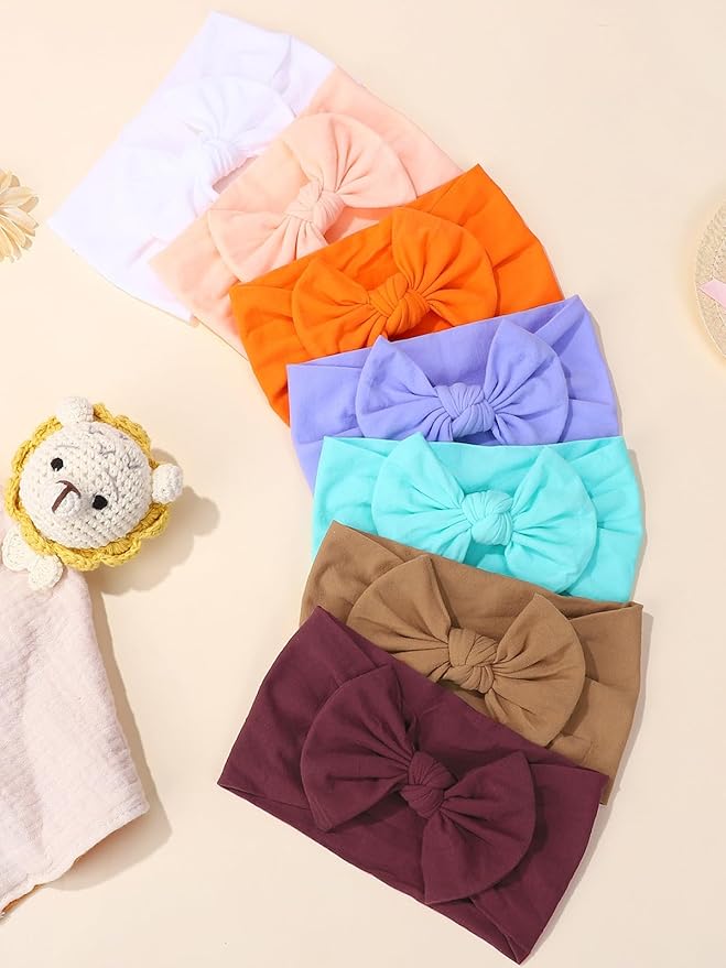 25PCS Baby Nylon Headbands Soft Hairbands Hair Bow Elastics for Baby Girls Newborn Infant Toddlers Kids