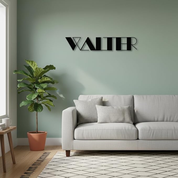 Custom Metal Name Sign – Custom Name Sign Baby – Personalized Bold Block Name Wall Decor, Modern Laser Cut Iron Words For Nursery, Wedding Backdrop & Home Decoration Gift (8"-22")