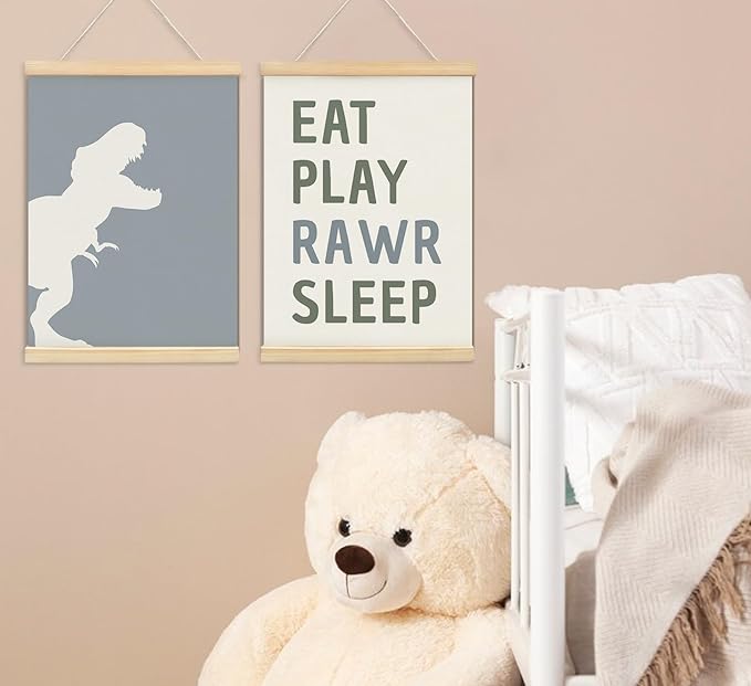 ULEGIE Dinosaur Poster Hanger Frame for Boys, Playroom Wall Decor, Toddler Boy Room Decor Kids Childrens Room Bedroom Playroom Nursery, 2Psc 12x16 Inches
