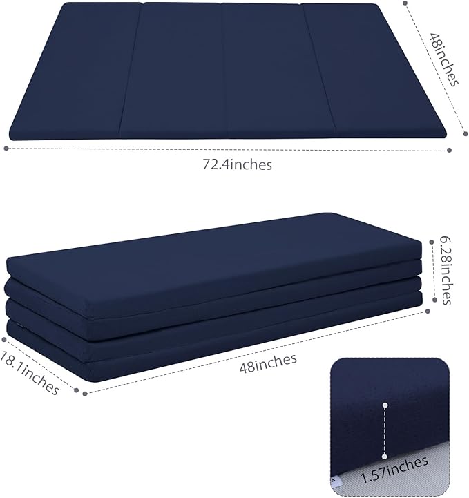 MeMoreCool Kids Floor Futon Mattress, Play Mat Muscle Mat Large 6x4 FT, Thicken Foam Tatami Mattress for Children Play Area, Foldable Sleeping Crawling Pad for Playroom