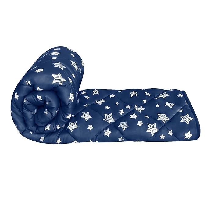 Baby Blanket for Boys and Girls, Soft Cozy Toddler Comforter Quilted with Navy Star Print, Ultra Soft and Comfortable Down Alternative Crib Comforter, 39x47 Inches