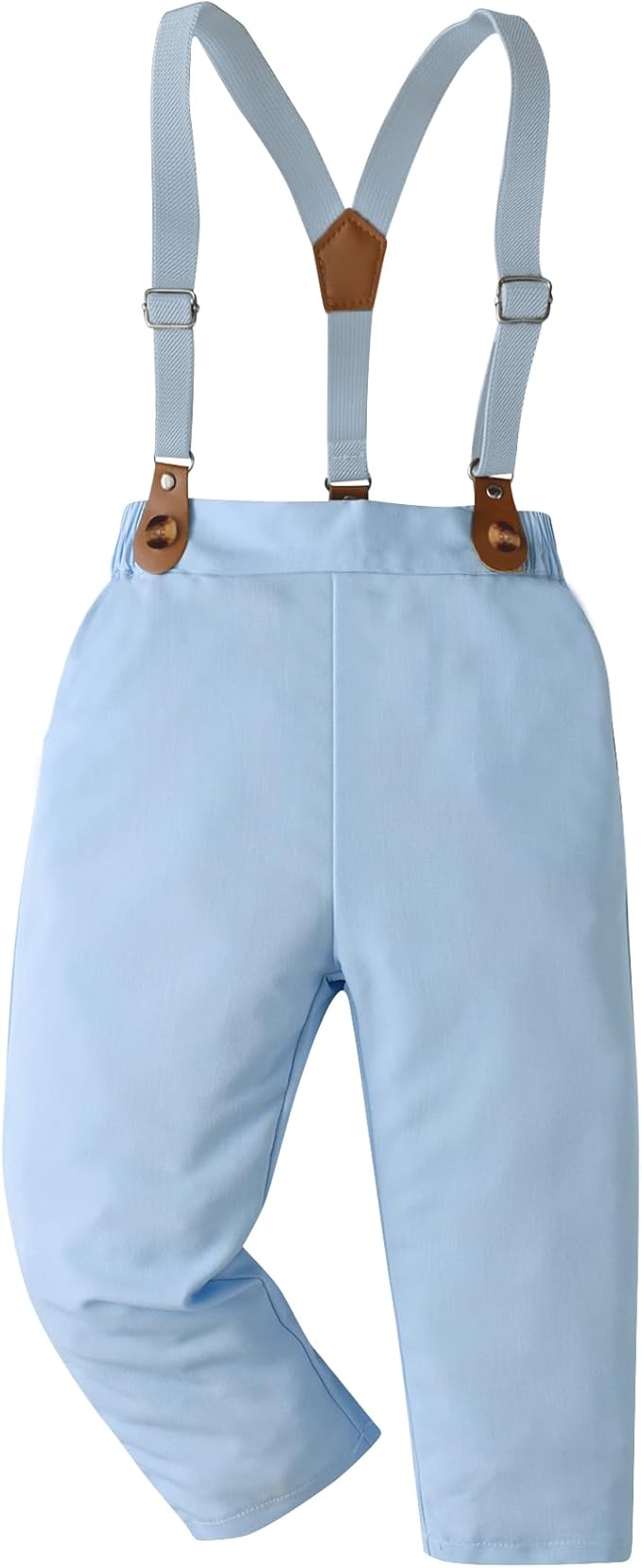 Baby Boys Pants Sets, Infant Long Sleeve Shirt + Pants + Bow Tie + Suspenders,Toddler Outfits