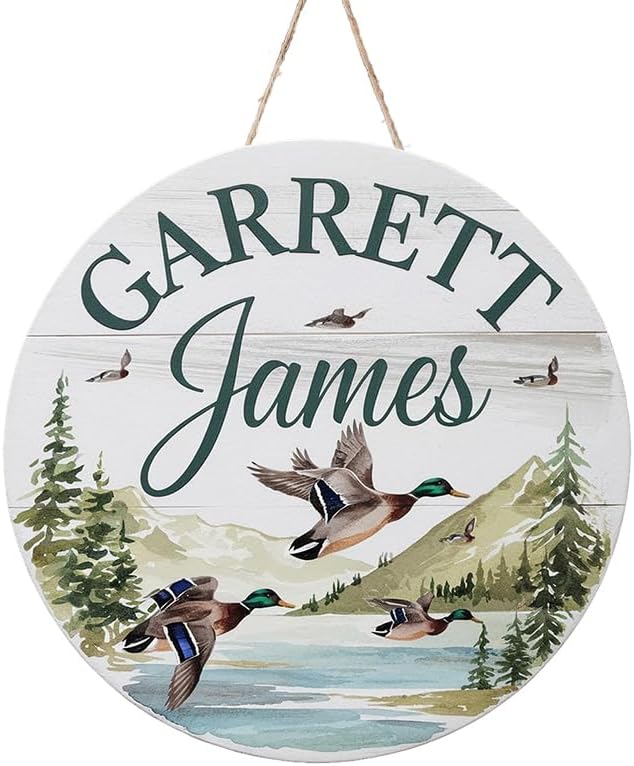 Personalized Nursery Name Sign for Boys, Wildlife Sign for Baby Door Decor, Newborn Gifts for Boy, Nursery Wall Bedroom Decorations, Mother's Day Gifts for New Mom Dad Gift