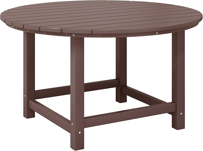 Costaelm Kids Dinner Table, Toddler Play Desk Student Desk Outdoor Childrens Picnic Tables for Children Arts & Crafts, Snack Time, Multi-Activity Table for Ages 2-8 in Home/Outside, Dark Brown