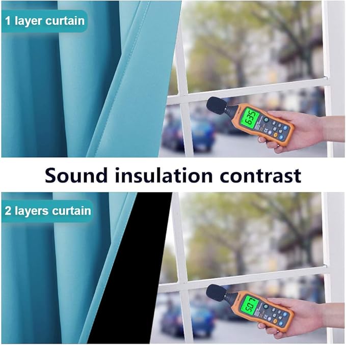 NICETOWN 100% Blackout Curtains for Windows, Pack of 2, Teal Blue, 52" W x 120" L, Super Heavy-Duty Black Lined Total Darkness Drapes for Bedroom, Privacy Assured Window Treatment for Patio