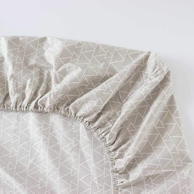 100% Cotton Crib Bedding Set for Baby Boys Girls,3 Pcs Baby Bed Linen Include Duvet Cover,Fitted Sheet,Pillowcase,Nursery Decoration,No Filler(Khaki)