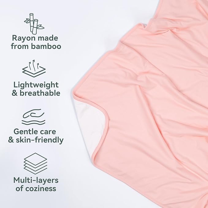 Supersoft Baby Blankets for Girls Boys, Rayon Made from Bamboo Baby Quilt - Breathable & Hypoallergenic Blanket for Bedding Crib Stroller 30"x40" (Pink)