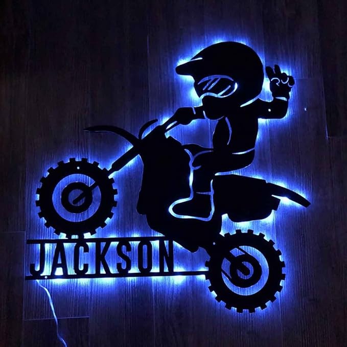 Custom Astronaut Metal Wall Art LED Light Personalized Cosmonaut Name Sign Home Decor Spaceship Rocket Nursery Decoration Housewarming Gifts