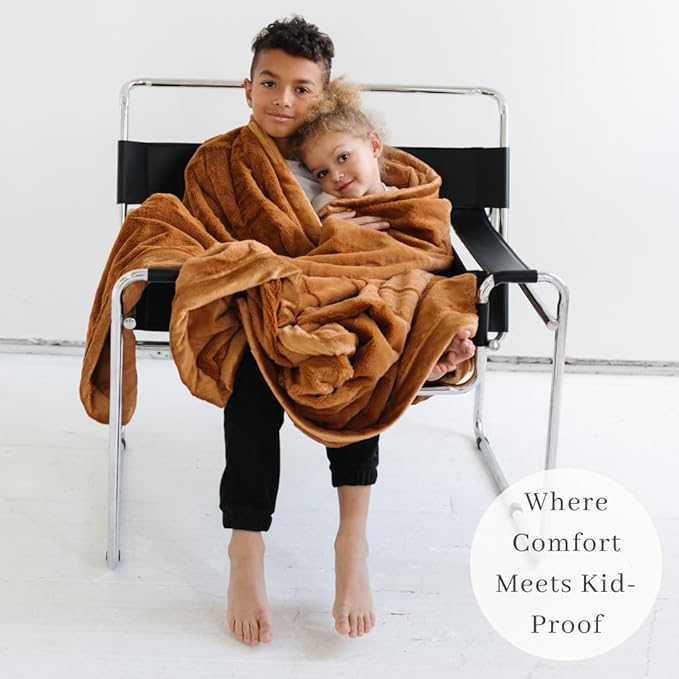 SARANONI Luxury Lush Kids Blanket | Ultra-Soft & Cozy Plush Comfy Blankets for Kids & Teens | Camel - 40” x 60”