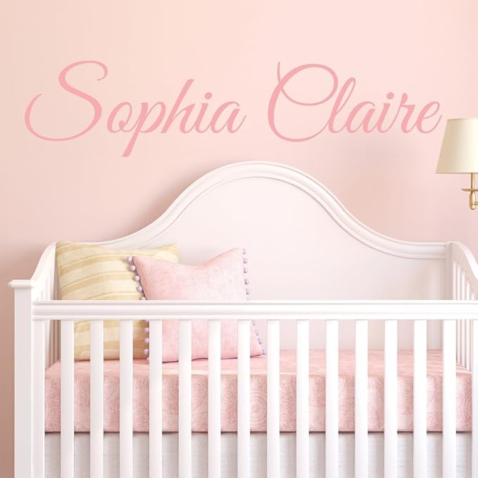 Decor Designs Decals Fancy Girls Personalized Custom Name Vinyl Wall Art Decal Sticker, Nursery Bedroom Baby Decor, Multiple Font and Color, (Multiple Size Choices) (Single Name, Without Initial)