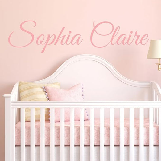 Decor Designs Decals Fancy Girls Personalized Custom Name Vinyl Wall Art Decal Sticker, Nursery Bedroom Baby Decor, Multiple Font and Color, (Multiple Size Choices) (Single Name, Without Initial)