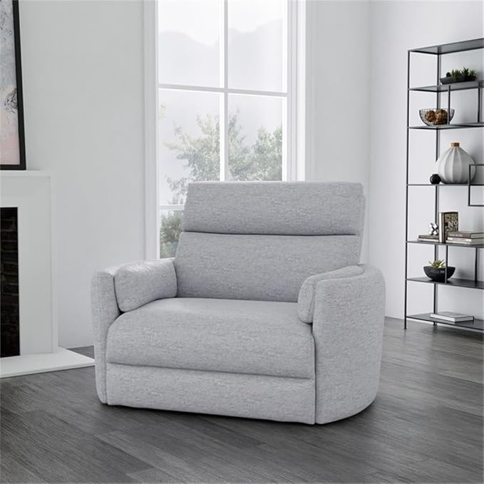 Pemberly Row XL Extra Wide Power Glider Recliner in Mineral (Set of 2) with USB Charging Ports and 2 Comfort Pillows for Living Room
