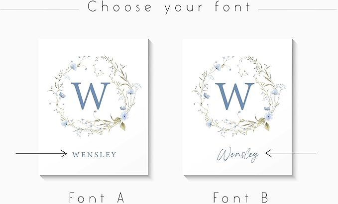 Personalized Name Flower Nursery Wall Art Prints, Crib & Nursery décor, Newborn Baby Girl Gift Present, Floral Baby Girl Room Pictures, Poster For Baby And Kids (1 Print, Flower 7)