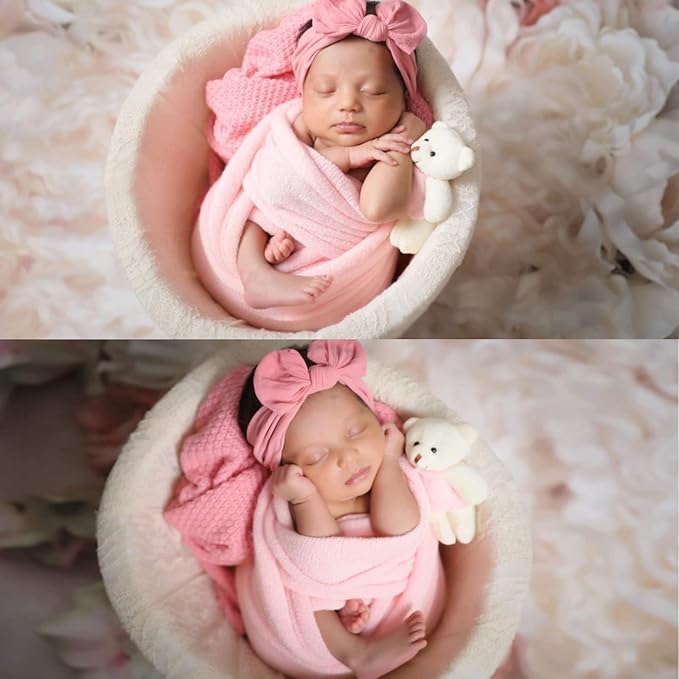Newborn Posing Wrap Newborn Photography Props Soft Stretch Knit Blanket Handmade Wrap for Baby Boys Girls Photoshoot