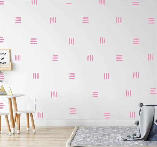 120pcs Modern Line Wall Stickers Boho Nursery Kids Living Room Scandinavian Home Décor Self-Adhesive Murals Vinyo DIY Gift YT5037 (Light Pink)
