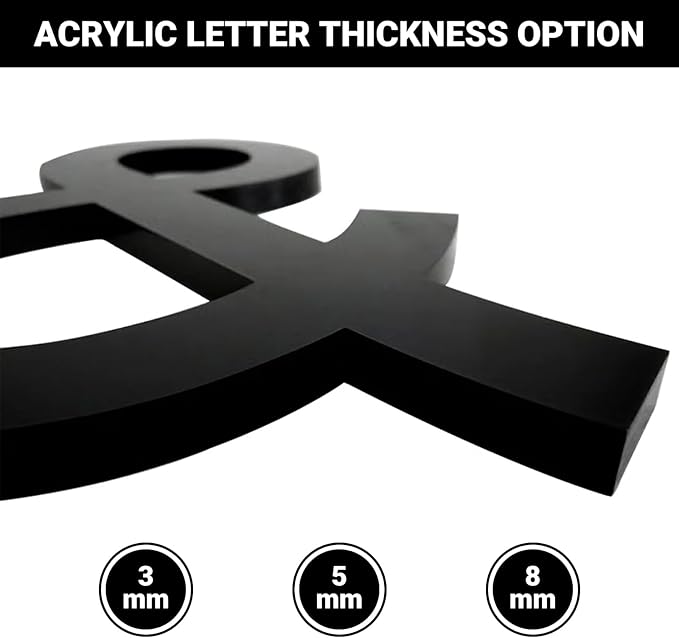 Custom Acrylic Sign, Large Personalized Business Logo Letter Signboard for Company Salon, Spa, Office, Storefront Décor, Customized 3D Laser Cut Brand Name Signage for Wall