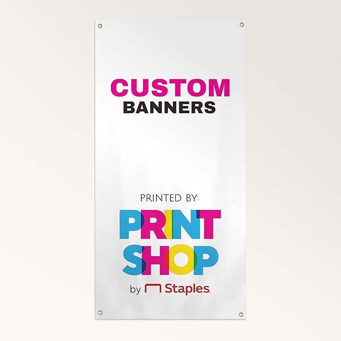 Staples Custom Scrim Vinyl Banner - 36W" x 48L" Quote Banner with 4 Grommets - Durable Outdoor Sign for Events, Promotions, and Business Advertising (Watercolor)