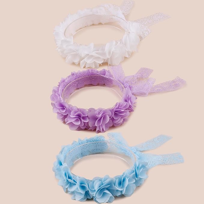 New Model Children Girl Lace Headbands Lace Flower Hairbands 2pcs Hair Accessories Gift for Children (lace-11)