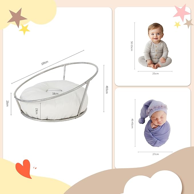 Kate Newborn Photography Props Stainless Steel Stand with 6 Clamps for Baby Photoshoot