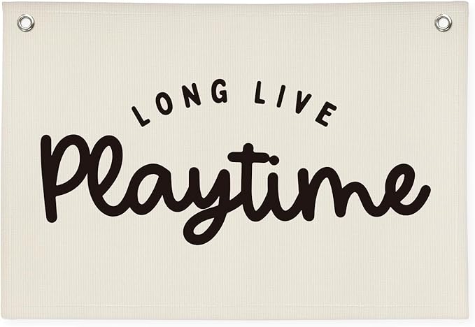 Playroom Decor,Long Live Playtime Linen Hanging Banner Flag Decor for Nursery Playroom Toddler Kids Room Decor, Classroom Decorations,Classroom Must Haves 30x20 playtime