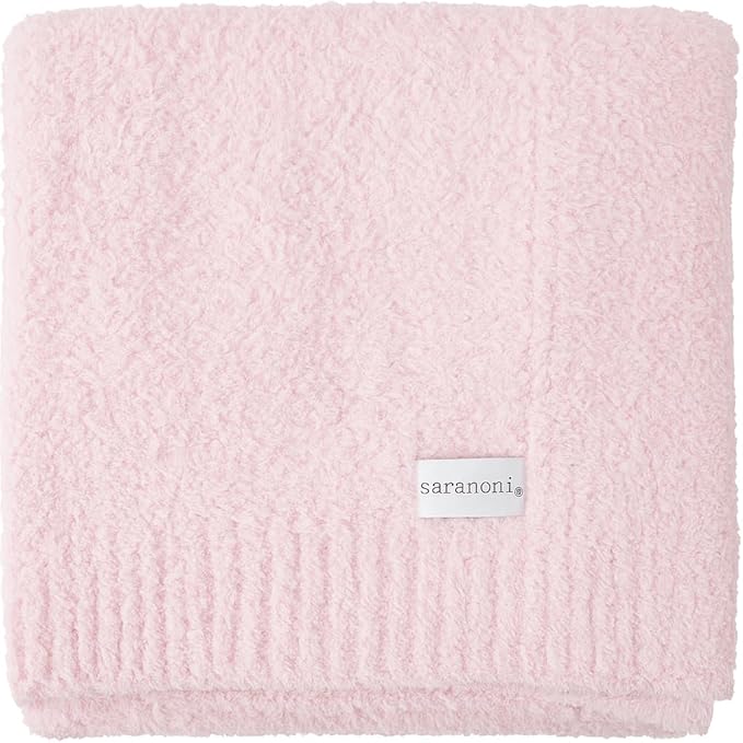 SARANONI Bamboni Luxury Baby Blanket | Cozy & Soft Plush Receiving Blankets | Perfect for Girls & Infant Baby Boy Blankets | Light Pink - 30” x 40”