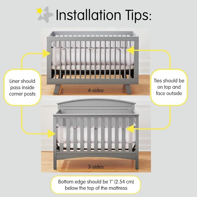 BreathableBaby Breathable Mesh Liner for Full-Size Cribs, Classic 3mm Mesh, Lavender (Size 4FS Covers 3 or 4 Sides)