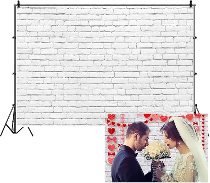 White Brick Backdrop for Photography LFEEY Vintage White Brick Wall Photo Backdrop Newborn Baby Shower Girls Adults Portrait Photography Background Wallpaper Photo Studio Props 10x8ft Vinyl