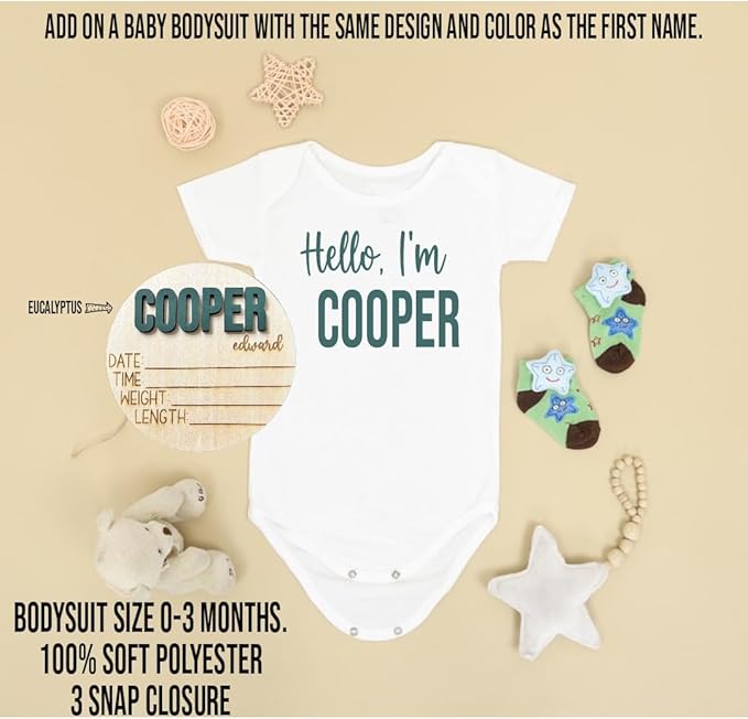 Personalized 3D Newborn Baby Name Announcement with Stats, Custom Baby Name Hospital Photo Prop, Many sizes, 25 Font Options, 30 Colors
