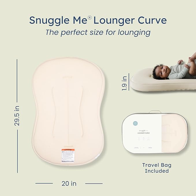 snuggle me® Baby Lounger Curve (Natural) + Lounger Cover (Natural) - Bundle