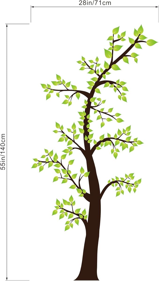 Green Tree Wall Decals - Family Tree Wall Stickers - Bedroom Living Room Sofa TV Background Home Wall Decor