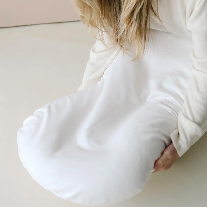 Baby Lounger for Newborn - Snuggle Cozy Me Lounger | Breathable Soft Cotton, 0-24 Months Portable Playtime Baby Nest, Newborn Baby Essentials Gifts- White (1 Lounger + 1 Cover)