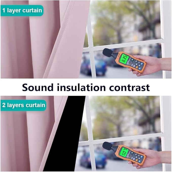 NICETOWN 100% Blackout Window Curtain Panels, Lavender Pink, 2 Pieces, 62-inch Wide Per Panel, Full Light Blocking Drapes with Black Liner for Nursery, 72-inch Drop Thermal Insulated Draperies