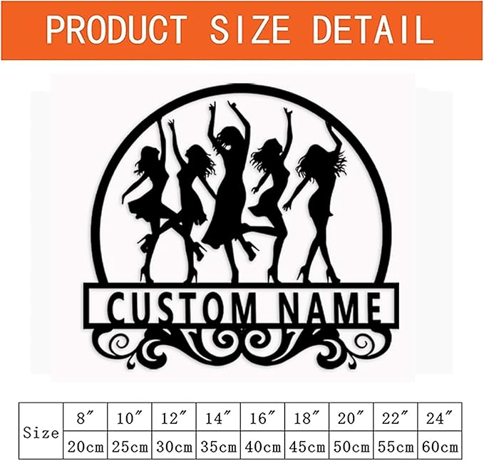 Custom Dance Girl Metal Sign with Dancer Silhouette - Personalized Wall Art for Dance Studio, Unique Teacher Gift, Add Name, Instructor Plaque for Home Decor,Bar, Dance Hall, Party Sign