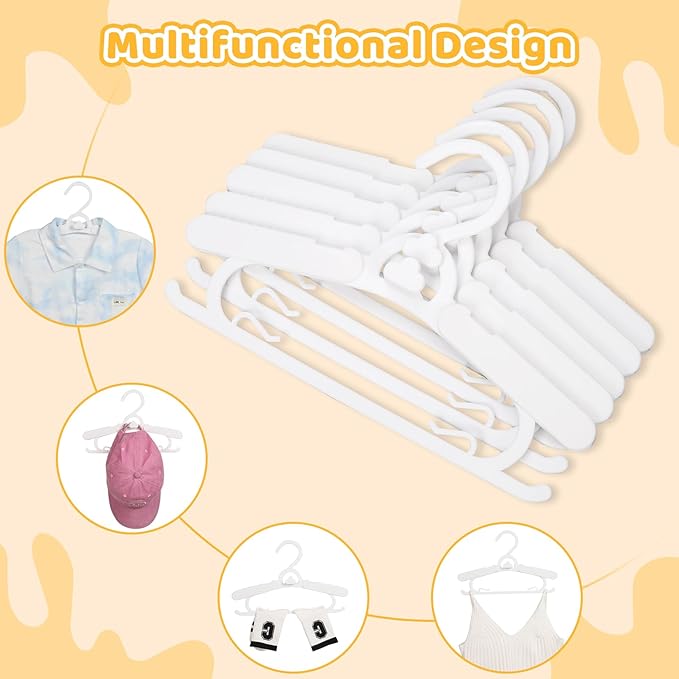40 Pack Baby Clothes Hangers, 11-15" Adjustable Non-Slip Thickened Kid Hangers for Nursery Closet Toddlers Infant Children to Teenager (White)