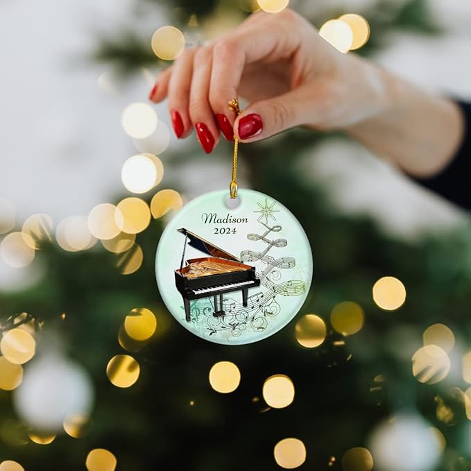 wowcugi Piano Ornament Personalized Instrument Ornaments for Christmas Tree Xmas Tree Decorations Keepsake Gifts for Pianist Instruments Music Lovers