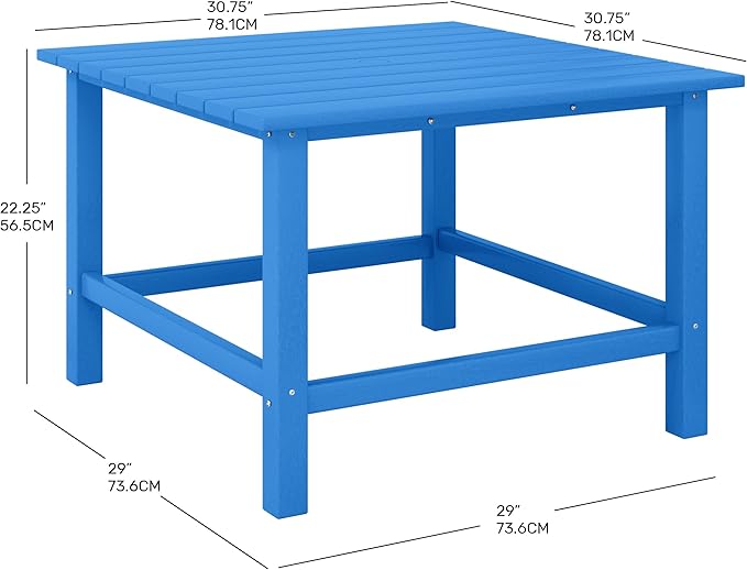Costaelm Outdoor Kids Table, Toddler Dinner Table Baby Desk Outdoor Childrens Party Tables for Arts & Crafts, Snack Time, Multi-Activity Desk for Ages 2-8 in Classroom/Outside, Pacific Blue