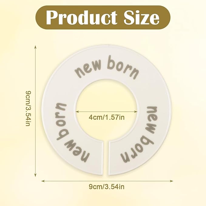 Baby Closet Dividers for Clothes-Baby Wardrobe Organizer,Earth Tone Round Baby Clothes Dividers for Closet Rod,Nursery Closet Organizer & Decor, Clear Labels for Easy Sorting, Fits Most Rods