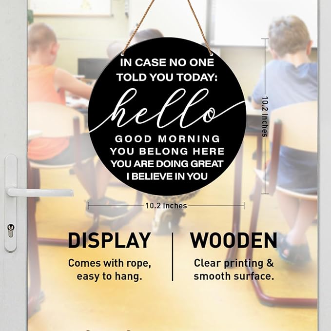HSNBT High Middle School Wall Sign - Inspirational Classroom Decor, Motivational Teacher Hanging Decoration - 'In Case No One Told You Today'
