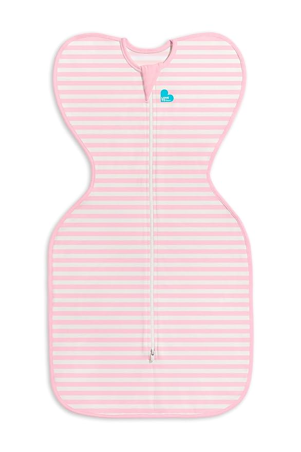 Love to Dream Swaddle UP, Stripe Pink, 1.0 TOG Baby Sleep Sack, Self-Soothing Swaddles for Newborns, Improves Sleep, Snug Fit Helps Calm Startle Reflex, New Born Essentials for Baby, 13-19 lbs,