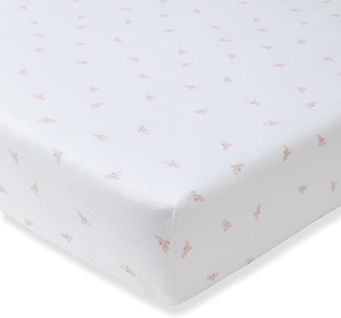 Burt's Bees Baby Essential Organic Cotton Fitted Crib Sheet, Breathable for Boy Girl Standard Crib & Toddler Mattresses