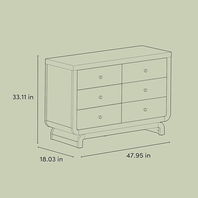 Storkcraft Santorini 6 Drawer Double Dresser (Hazelnut) - GREENGUARD Gold Certified, Interlocking Drawer System, Dresser Drawer Organizer for Kids Bedroom