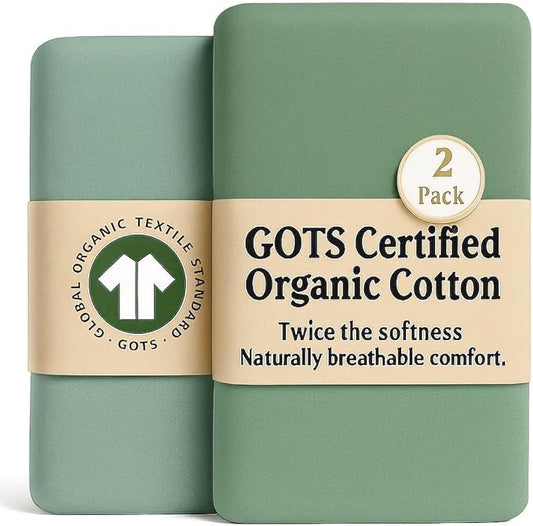 GOTS Organic Bedside Bassinet Sheets 33x20 for Maxi COSI Iora, Newton, Cowiewie, Baby Delight, Mika Micky, Ronbei, Koola Baby Bond, Kidsclub, Luxury Turkish Cotton - Rectangle 32x19-33x20