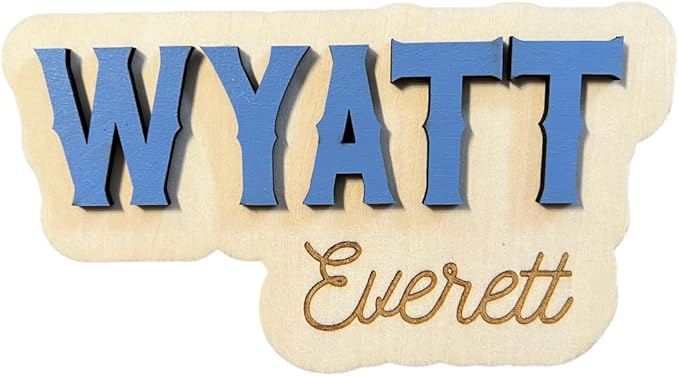 Generic Personalized 3D Newborn Baby Name Announcement, Hospital Photo Prop Plaque, Baby Name Sign - 7 Inch Wooden Sign