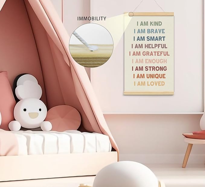 foedor Number Alphabet Poster Hanger Frame, Classroom Reading Corner Wall Decor for Kids Toddlers,Hanging Banner Decor for Nursery Girls Room Play Room, 16x24 Inch,Set of 2