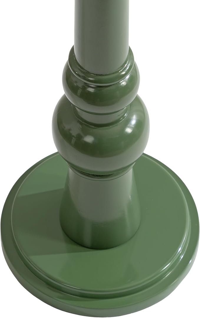 Kate and Laurel Wegner Transitional Wooden Round Drink Table, 8 x 8 x 23, Gloss Green, Modern Durable Pedestal Table for Use as Indoor Plant Stand, or Decorative Living Room Decor Accent