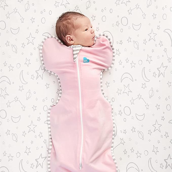 Love to Dream Swaddle UP, Dramatically Better Sleep, Allow Baby to Sleep in Their Preferred arms up Position for self-Soothing, snug fit Calms Startle Reflex, Pink, Small, 8-13 lbs