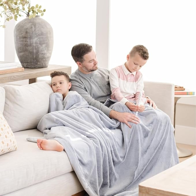SARANONI Oversized Luxury Blanket | Breathable Super Soft, Lush, Plush Comfy Blankets for Adults | Storm Cloud - X-Large 60” x 80”